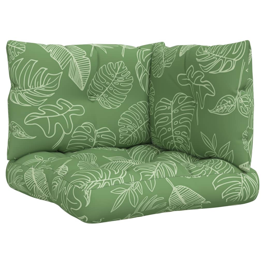 vidaXL Coussins de palette 3 pcs motif de feuilles tissu Oxford