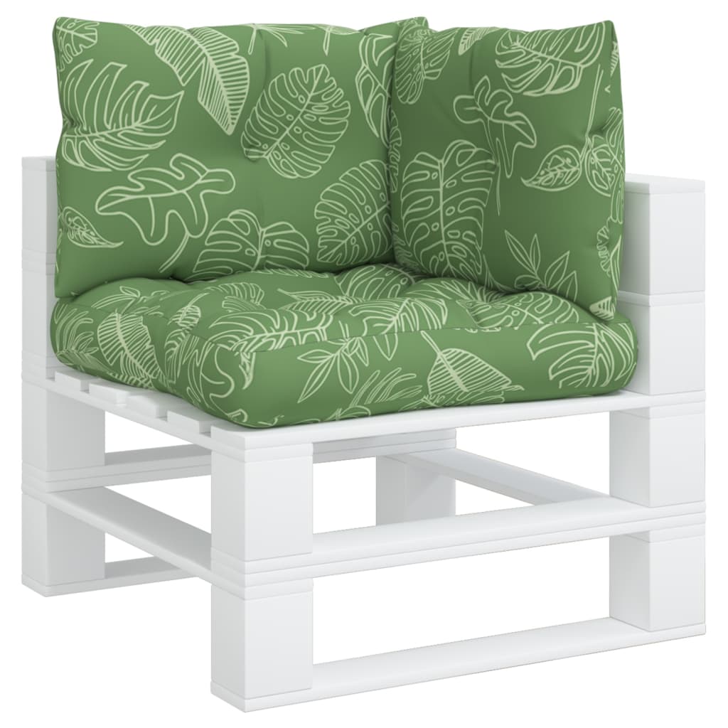 vidaXL Coussins de palette 3 pcs motif de feuilles tissu Oxford