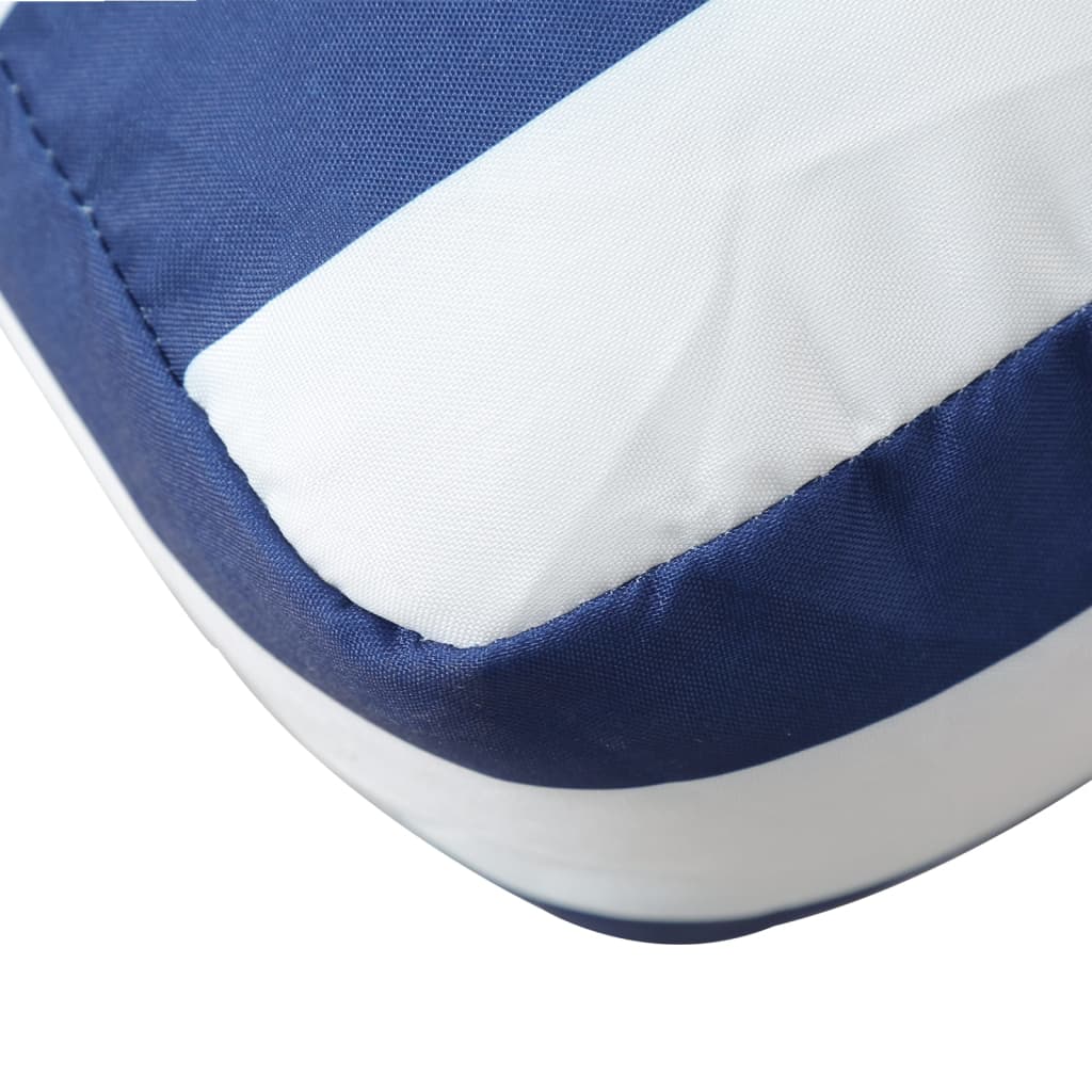vidaXL Coussin de palette rayure bleue/blanche 60x61,5x10 cm tissu