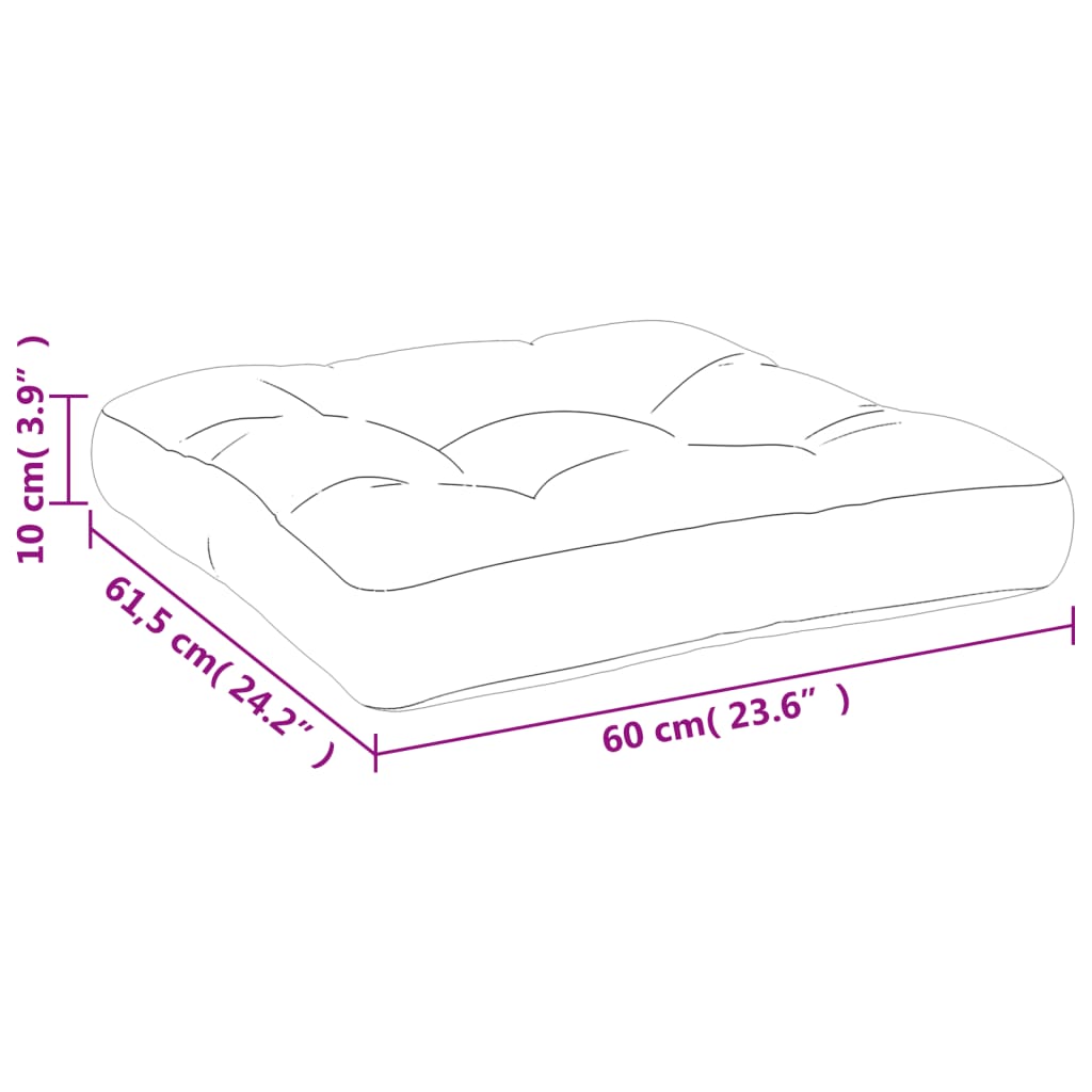 vidaXL Coussin de palette rayure bleue/blanche 60x61,5x10 cm tissu