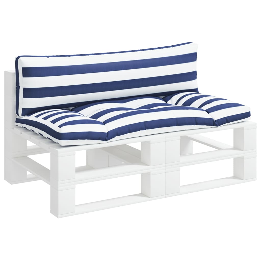 vidaXL Coussins de palette 2 pcs rayures bleues/blanches tissu oxford