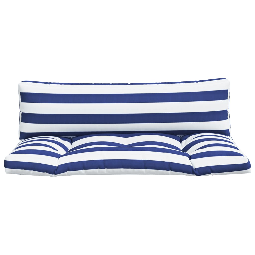 vidaXL Coussins de palette 2 pcs rayures bleues/blanches tissu oxford