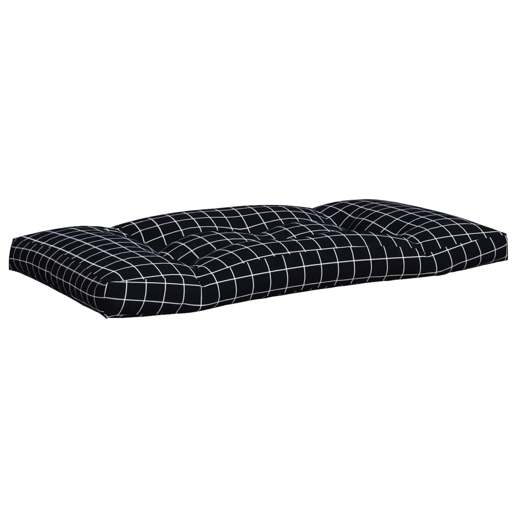 vidaXL Coussins de palette 2 pcs motif à carreaux noir tissu Oxford