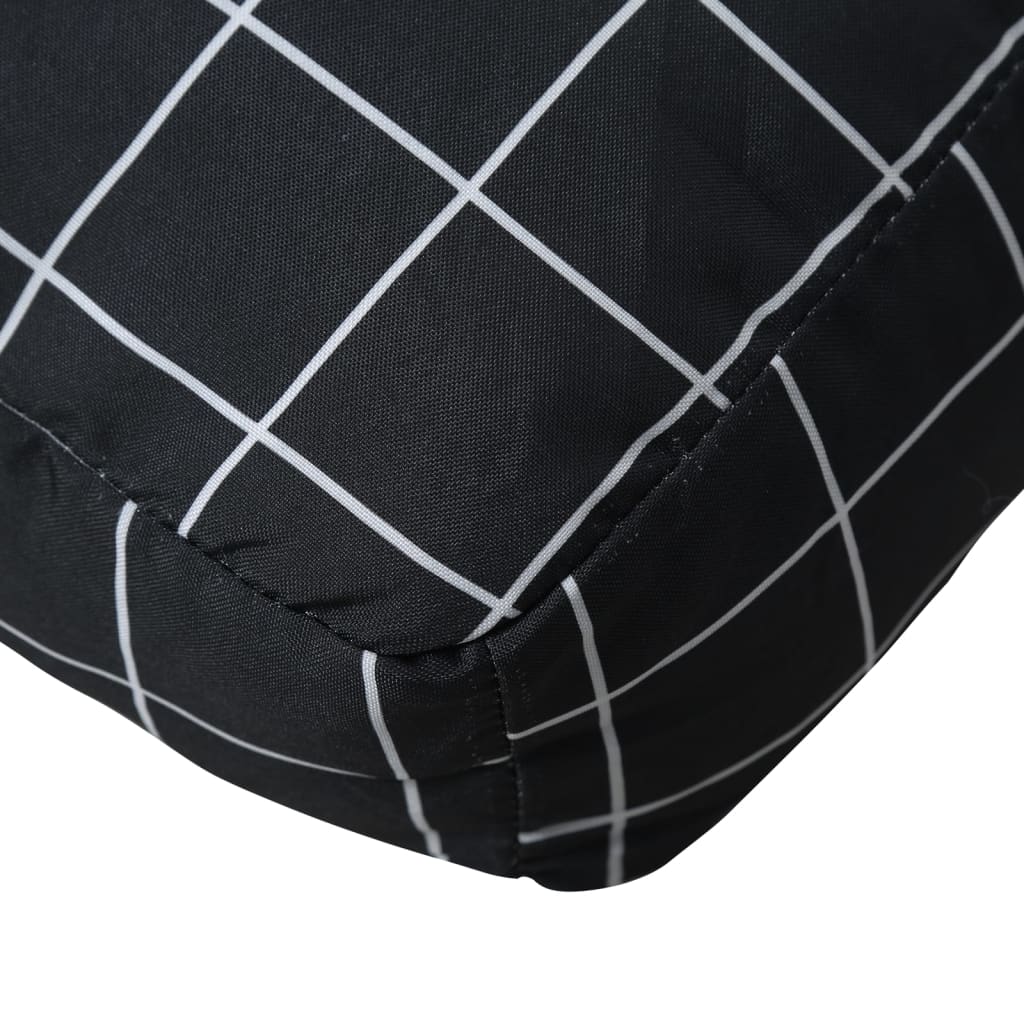 vidaXL Coussins de palette 2 pcs motif à carreaux noir tissu Oxford