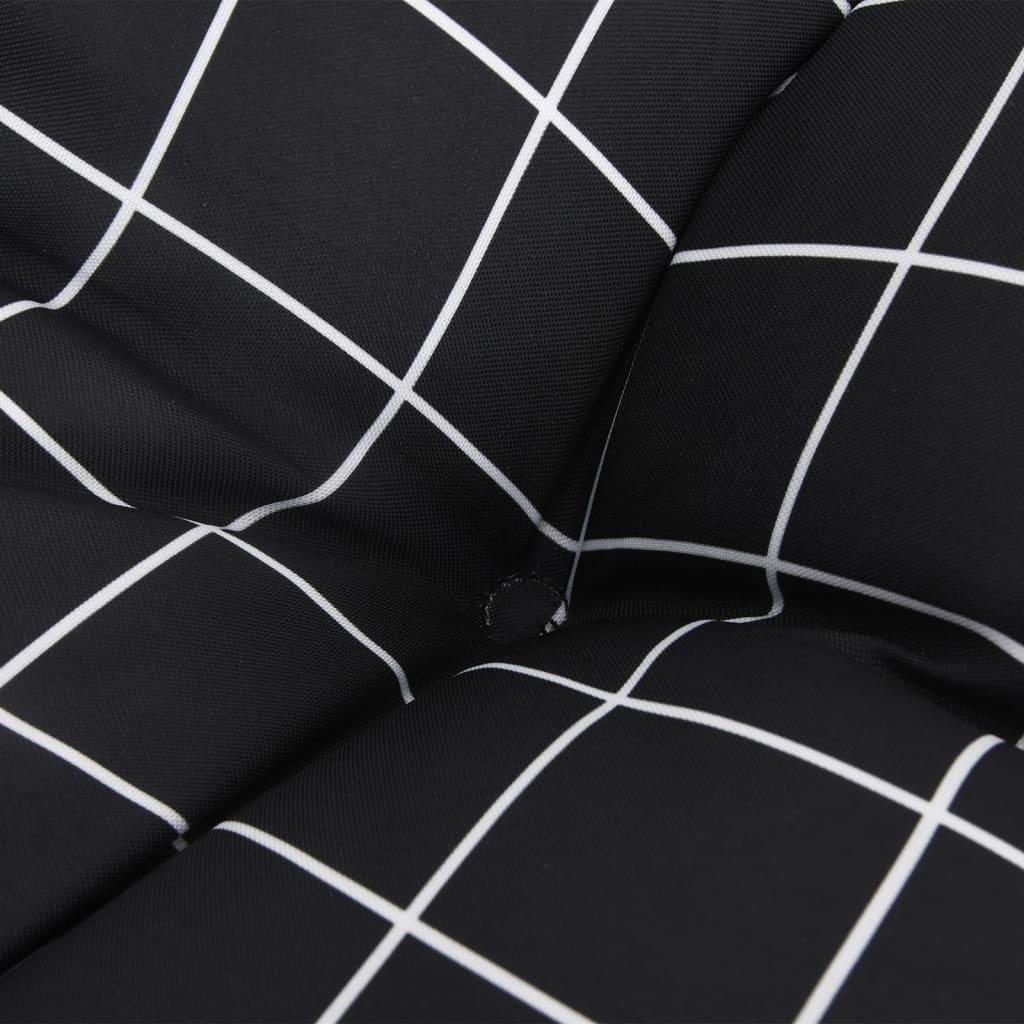 vidaXL Coussins de palette 2 pcs motif à carreaux noir tissu Oxford