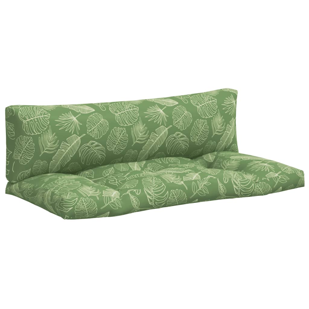 vidaXL Coussins de palette 2 pcs motif de feuilles tissu Oxford