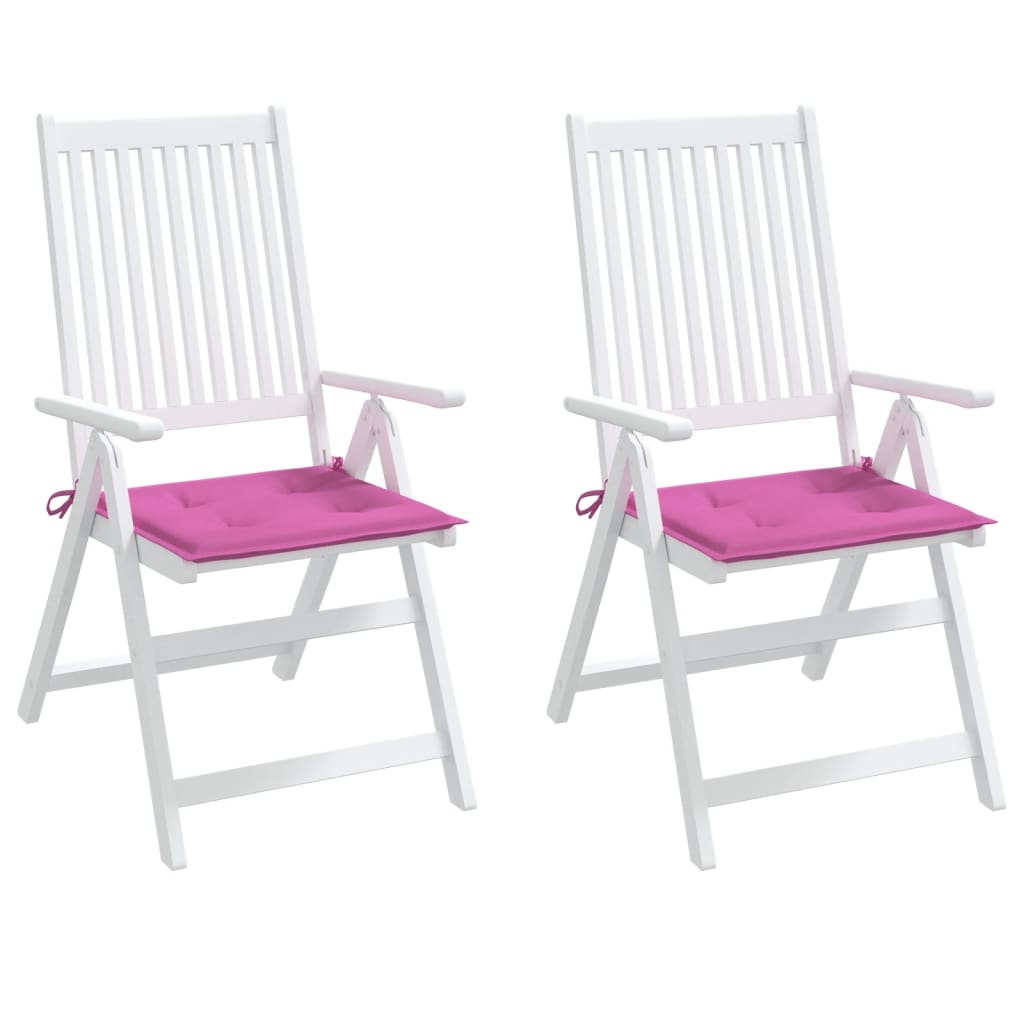 vidaXL Coussins de chaise de jardin lot de 2 rose 40x40x3 cm tissu