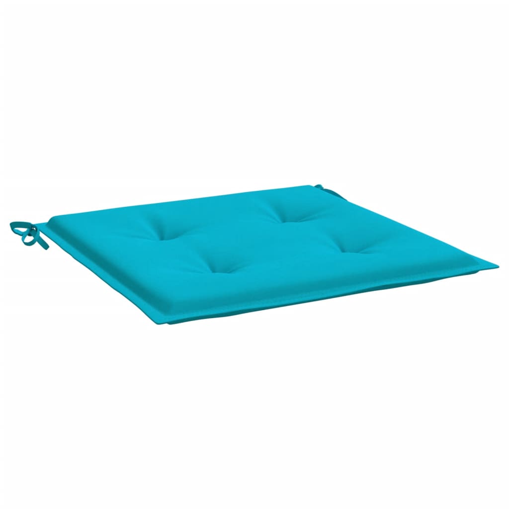 vidaXL Coussins de chaise de jardin lot de 2 turquoise 40x40x3cm tissu
