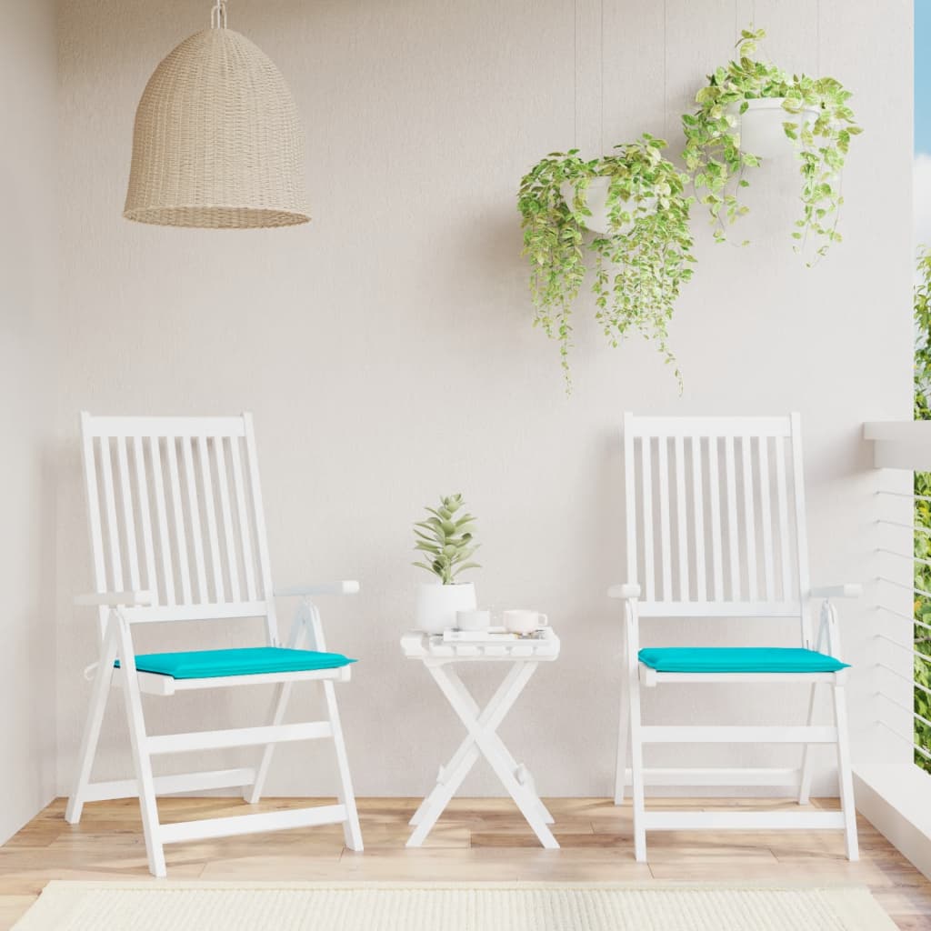 vidaXL Coussins de chaise de jardin lot de 2 turquoise 40x40x3cm tissu