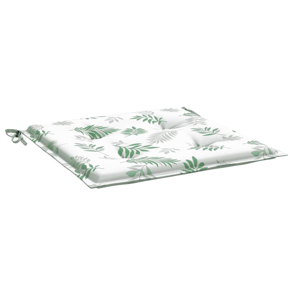 vidaXL Coussins de chaise lot de 4 motif de feuilles 50x50x3 cm tissu