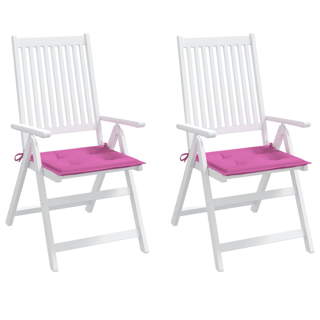 vidaXL Coussins de chaise de jardin lot de 2 rose 50x50x3 cm tissu