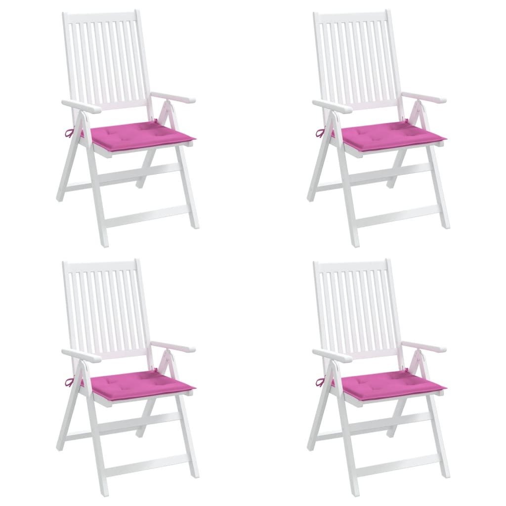 vidaXL Coussins de chaise de jardin lot de 4 rose 50x50x3 cm tissu