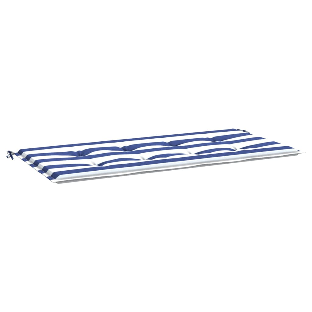 vidaXL Coussin de banc de jardin rayures bleues et blanches 100x50x3cm