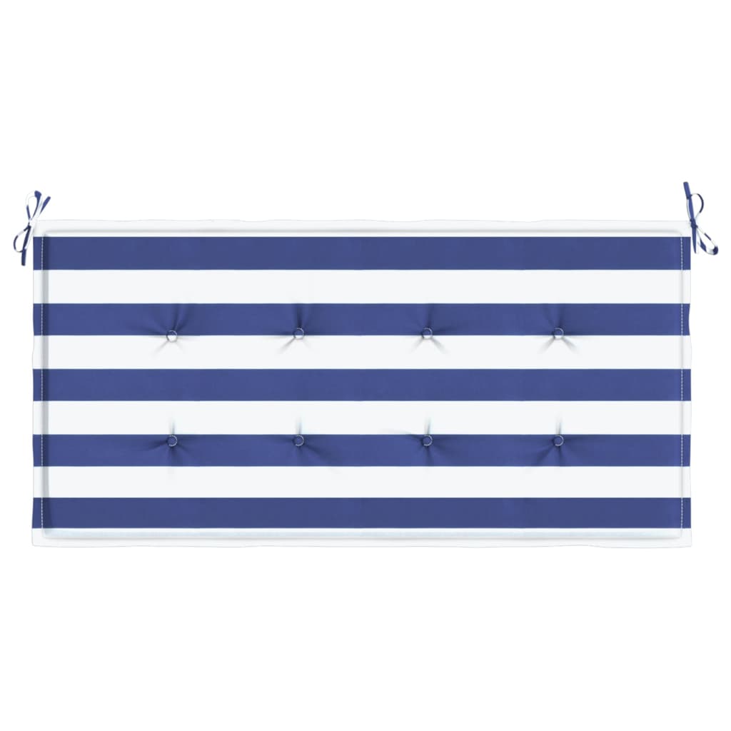 vidaXL Coussin de banc de jardin rayures bleues et blanches 100x50x3cm