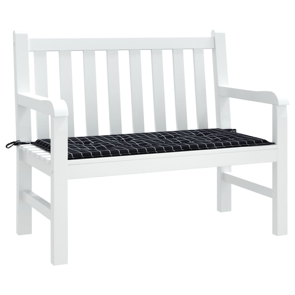 vidaXL Coussin de banc de jardin carreaux noir 100x50x3cm tissu oxford