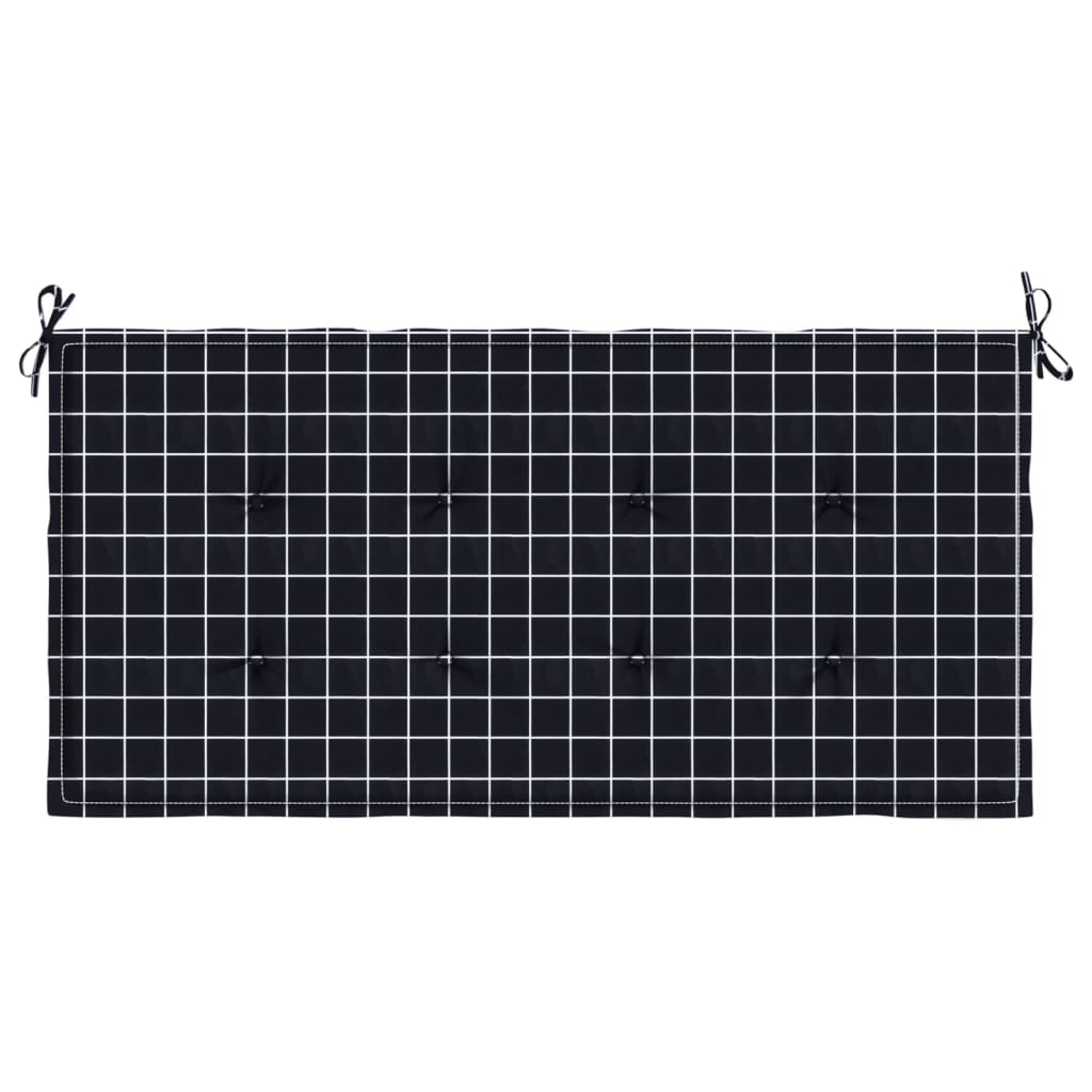 vidaXL Coussin de banc de jardin carreaux noir 100x50x3cm tissu oxford