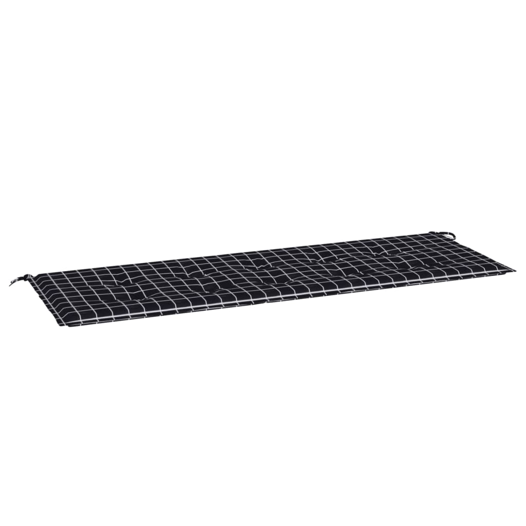 vidaXL Coussin de banc de jardin carreaux noir 150x50x3cm tissu oxford