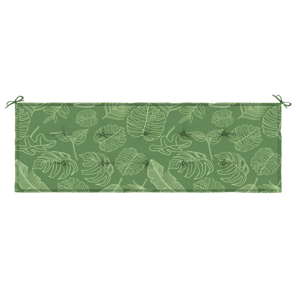 vidaXL Coussin de banc de jardin motif de feuilles 150x50x3 cm
