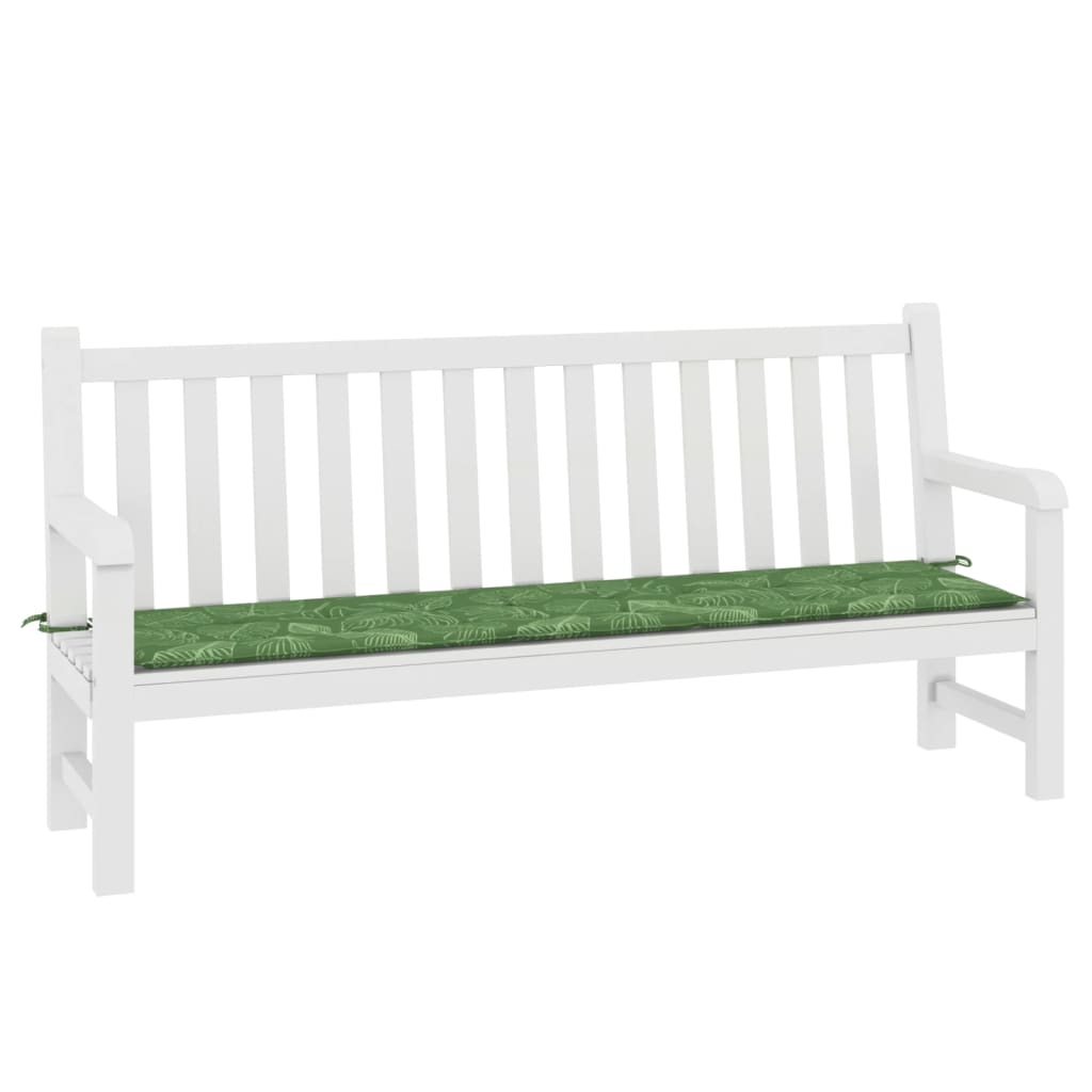 vidaXL Coussin de banc de jardin motif de feuilles 200x50x3 cm tissu