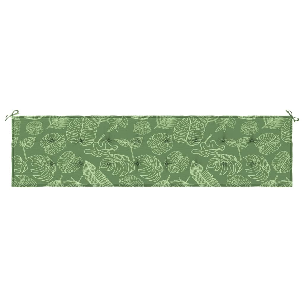 vidaXL Coussin de banc de jardin motif de feuilles 200x50x3 cm tissu