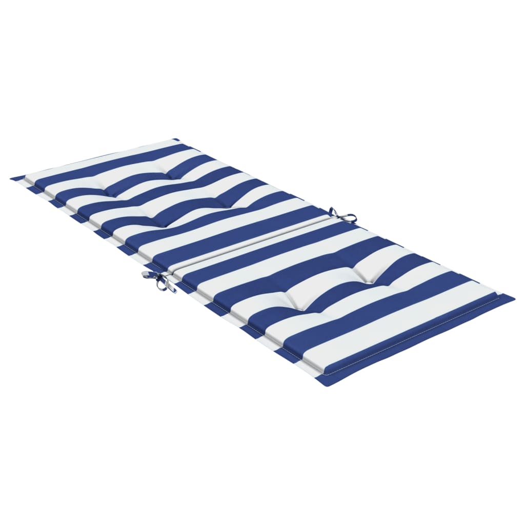vidaXL Coussins de chaise à dossier haut 4pcs rayures bleu/blanc tissu