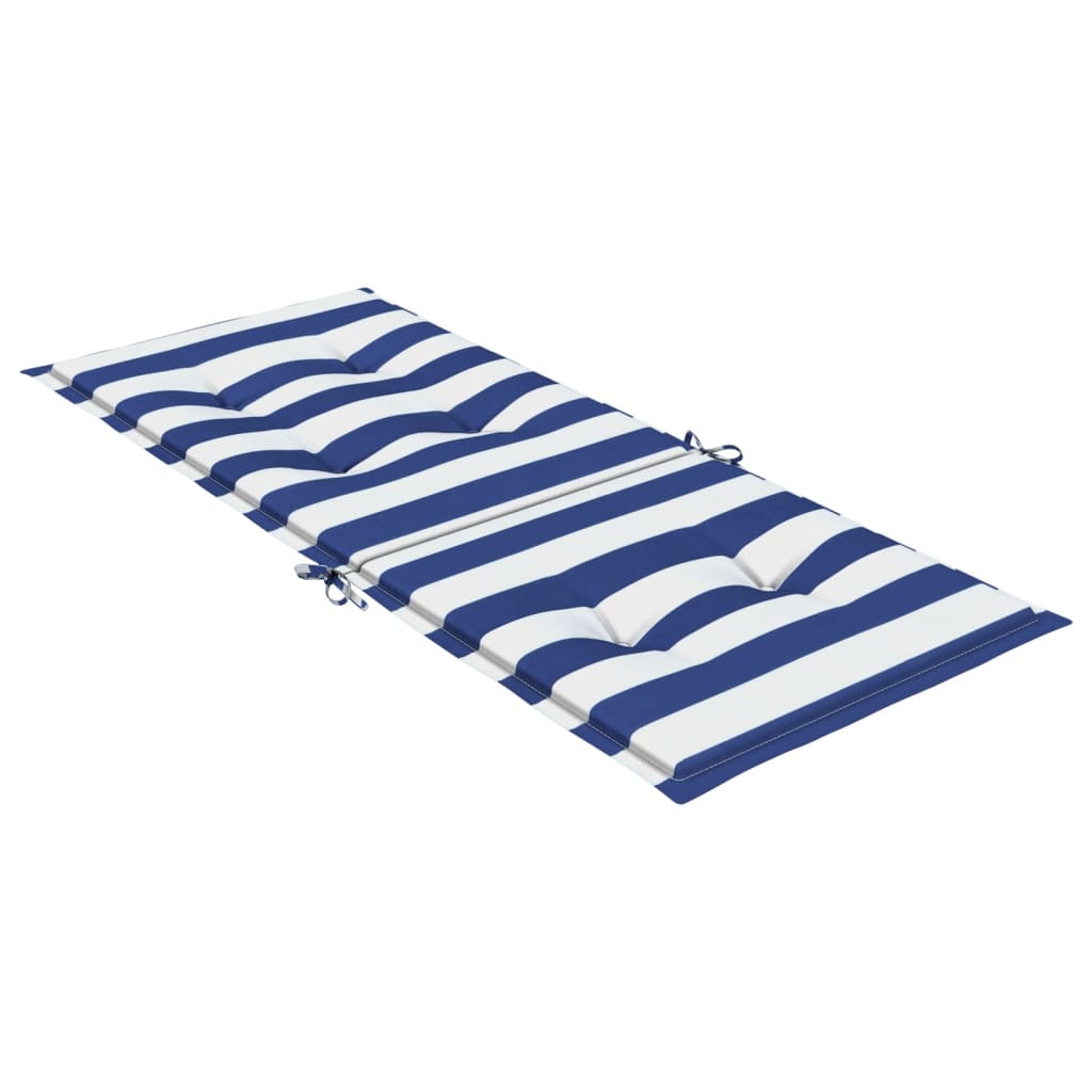 vidaXL Coussins de chaise à dossier haut 6pcs rayures bleu/blanc tissu