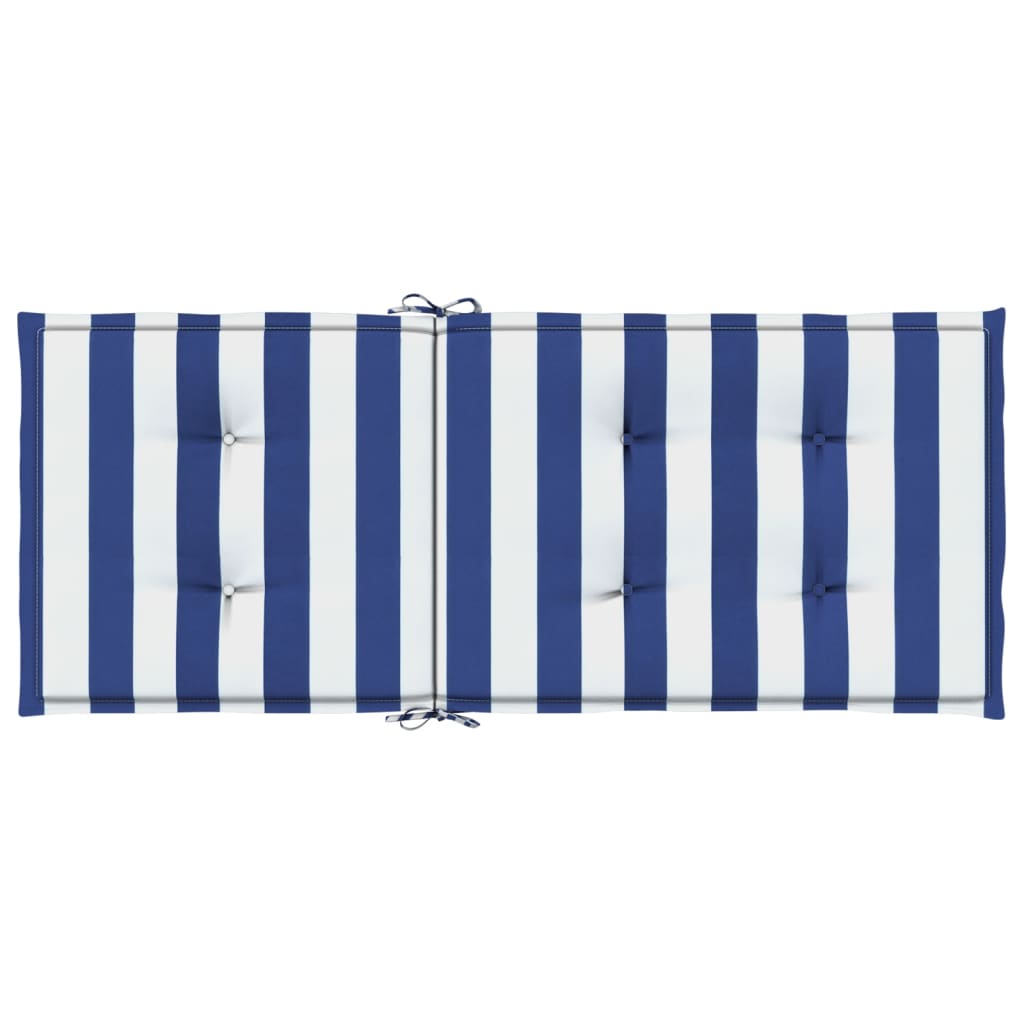 vidaXL Coussins de chaise à dossier haut 6pcs rayures bleu/blanc tissu