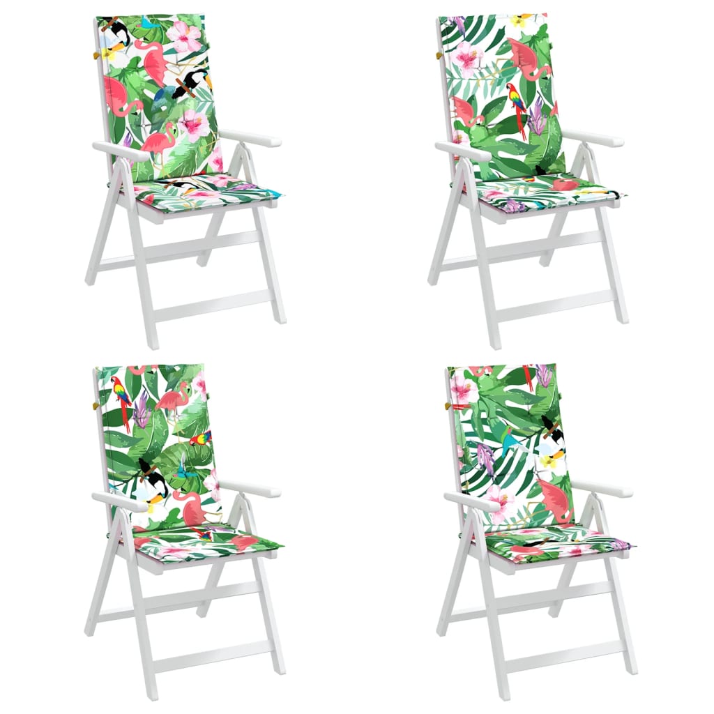 vidaXL Coussins de chaise à dossier haut 4 pcs multicolore tissu