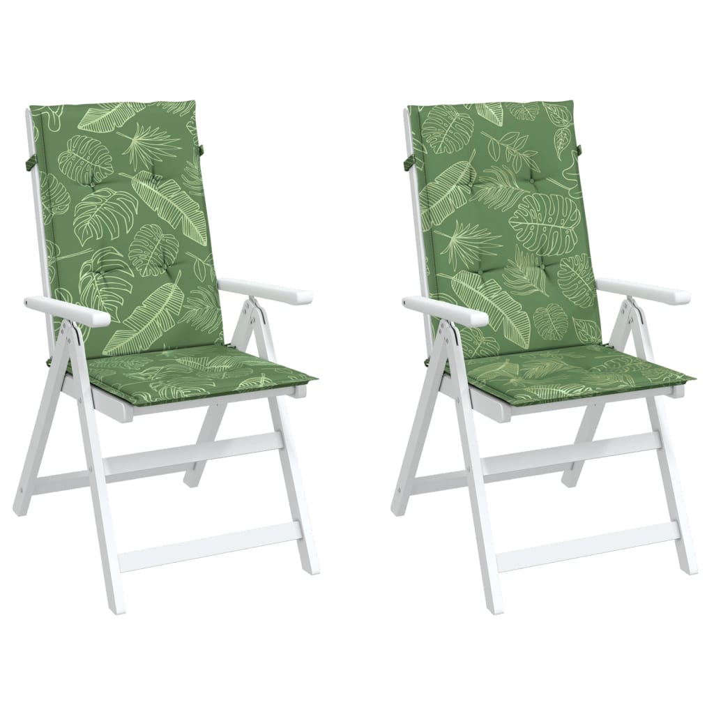 vidaXL Coussins de chaise à dossier haut 2 pcs modèle de feuille tissu