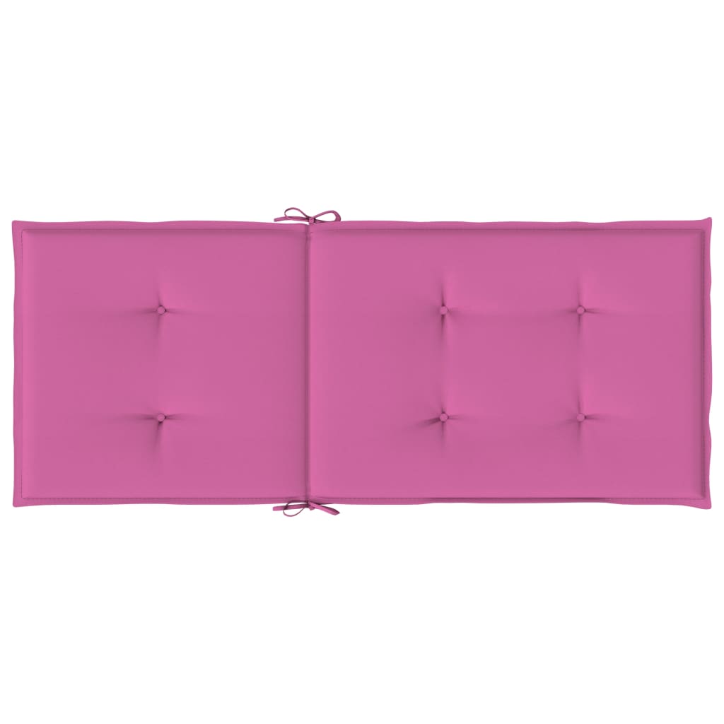 vidaXL Coussins de chaise de jardin à dossier haut lot de 2 rose tissu