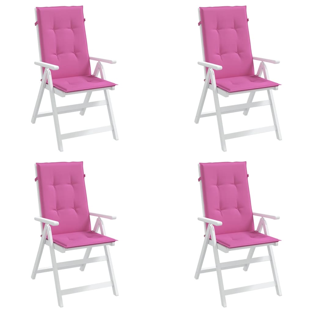 vidaXL Coussins de chaise à dossier haut 4 pcs rose tissu