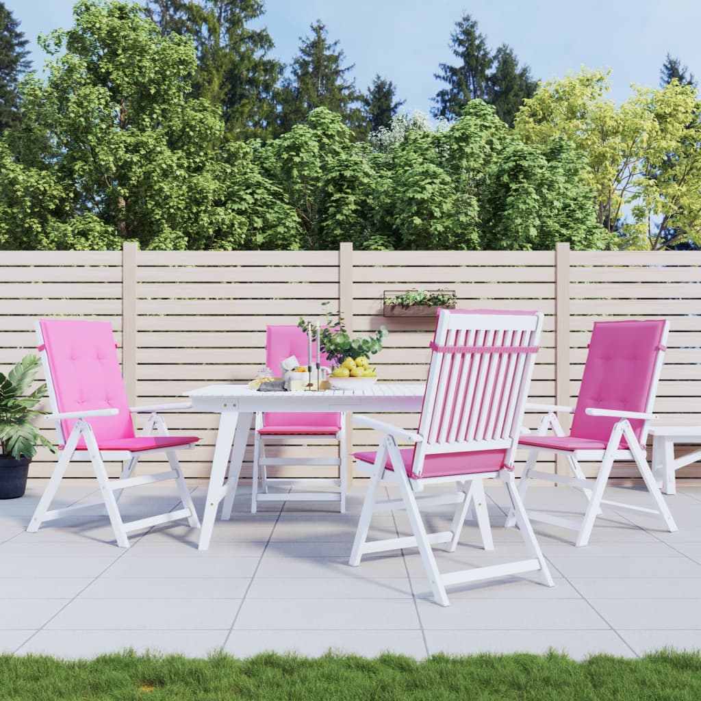 vidaXL Coussins de chaise à dossier haut 4 pcs rose tissu