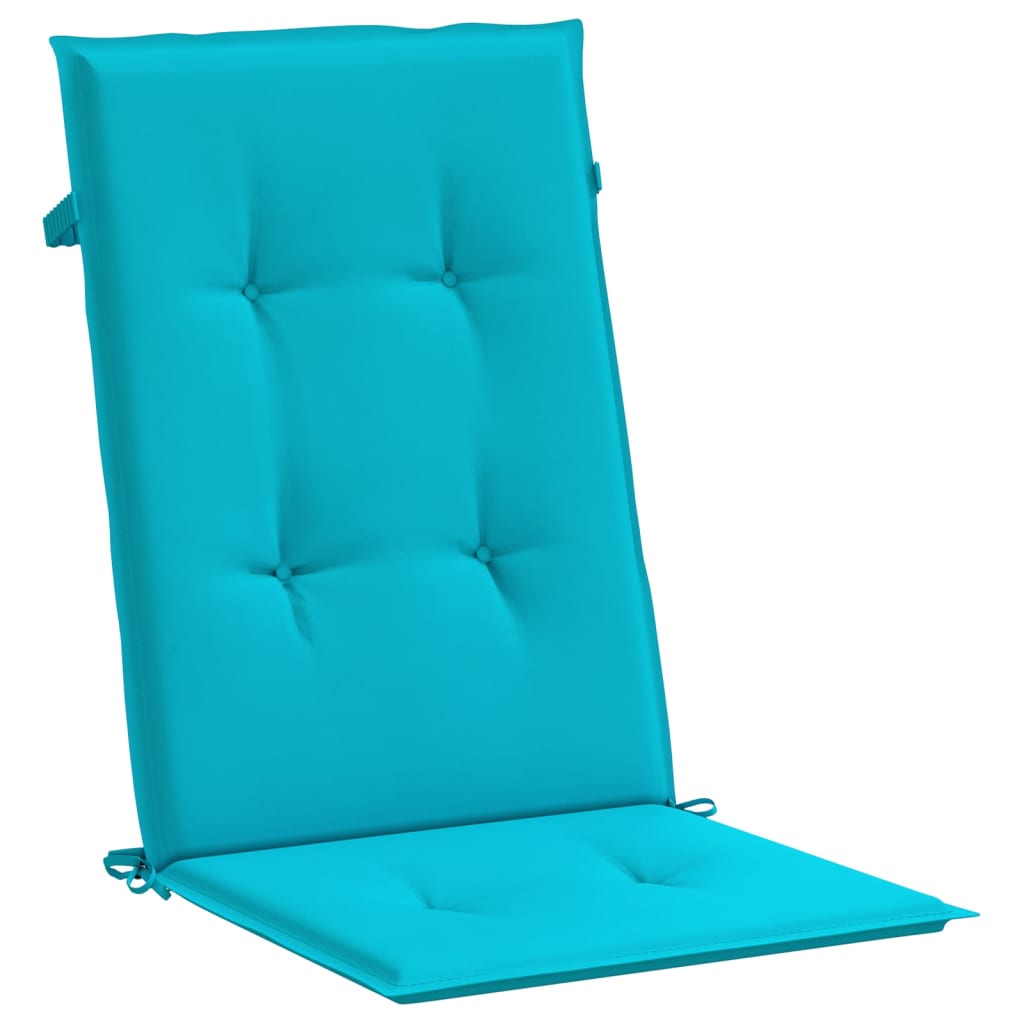 vidaXL Coussins de chaise à dossier haut 2 pcs turquoise tissu
