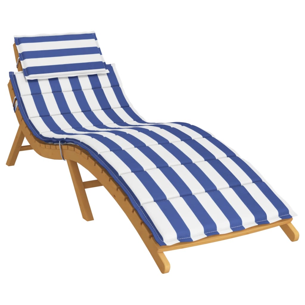 vidaXL Coussin de chaise longue rayures bleues/blanches tissu oxford