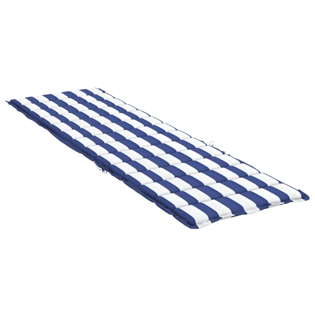 vidaXL Coussin de chaise longue rayures bleues/blanches tissu oxford