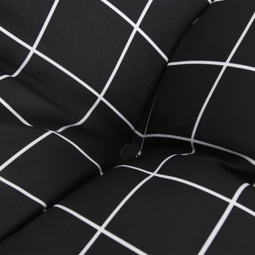 vidaXL Coussins de chaise 4 pcs carreaux noir 40x40x7 cm tissu