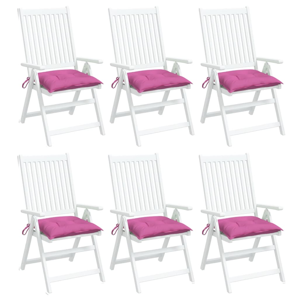 vidaXL Coussins de chaise 6 pcs rose 40x40x7 cm tissu