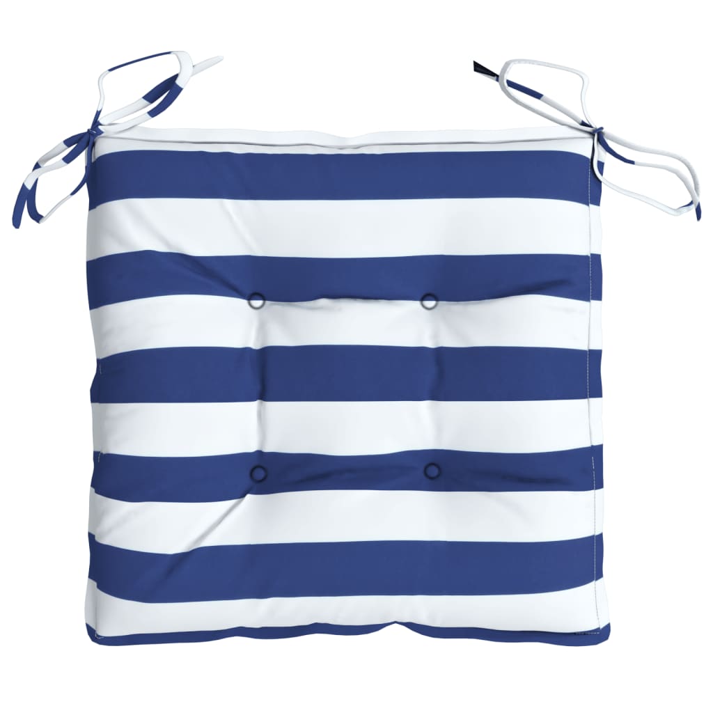 vidaXL Coussins de chaise 6 pcs rayures bleues et blanches 50x50x7 cm