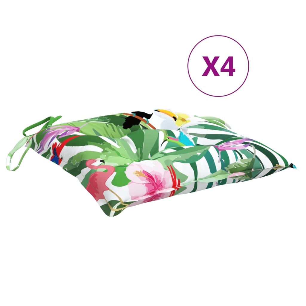 vidaXL Coussins de chaise 4 pcs multicolore 50x50x7 cm tissu oxford