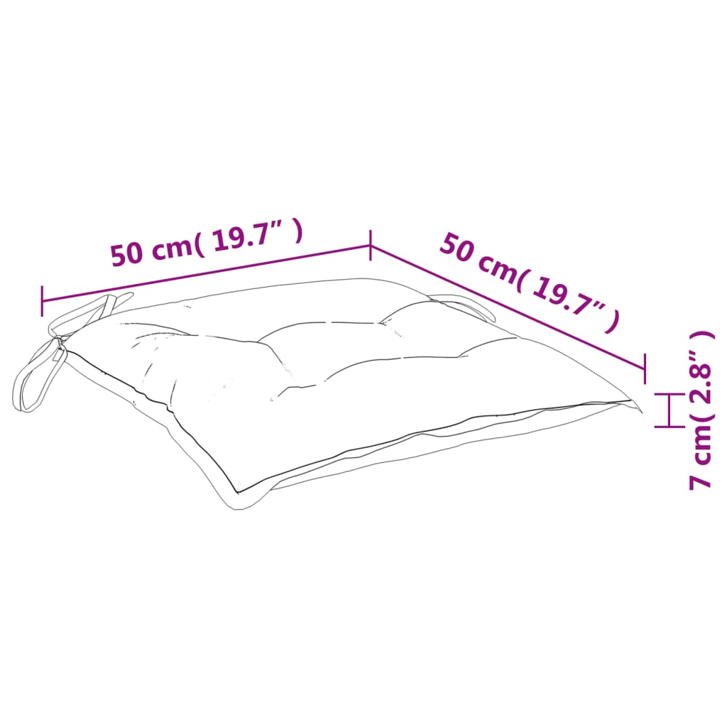 vidaXL Coussins de chaise 4 pcs multicolore 50x50x7 cm tissu oxford