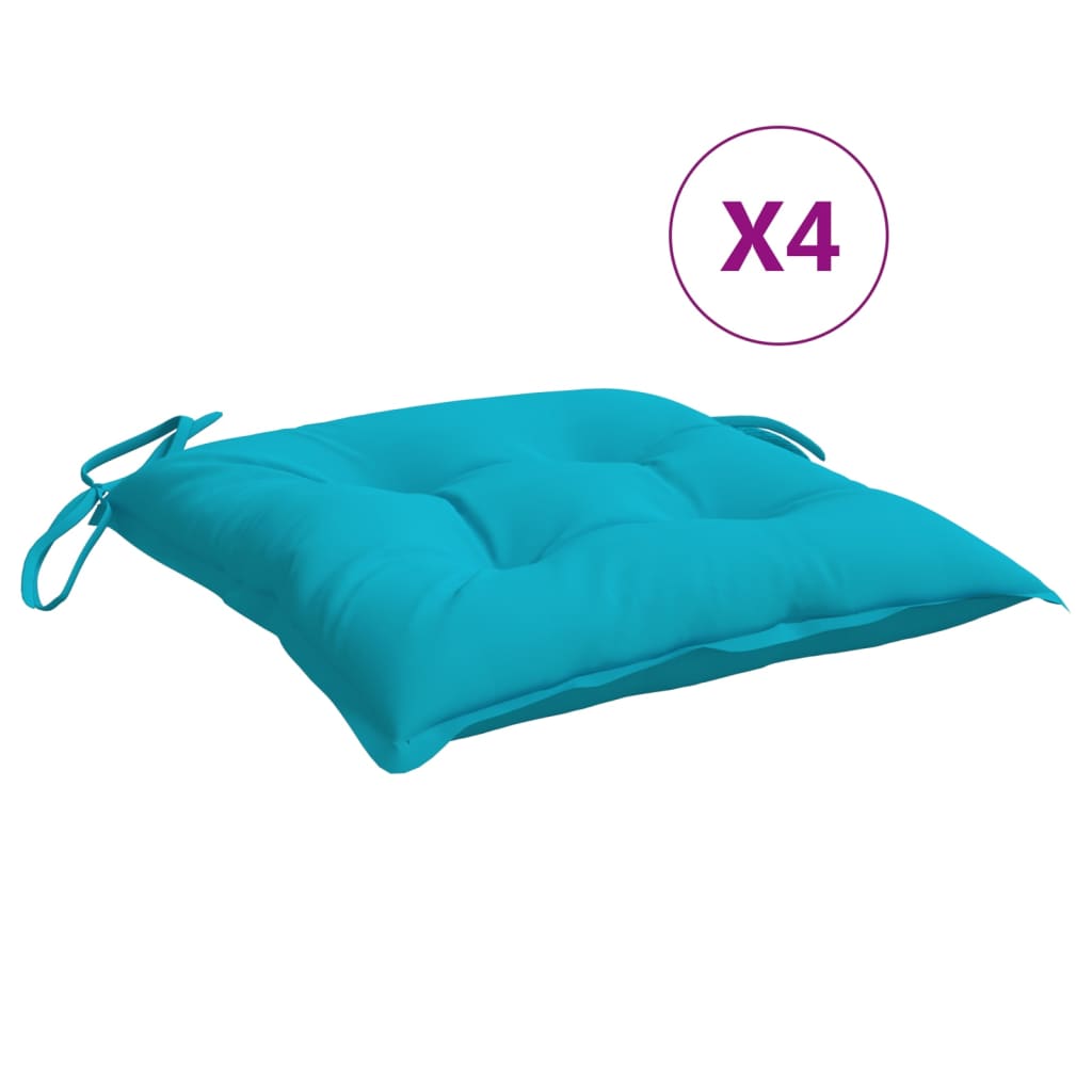 vidaXL Coussins de chaise 4 pcs turquoise 50x50x7 cm tissu oxford