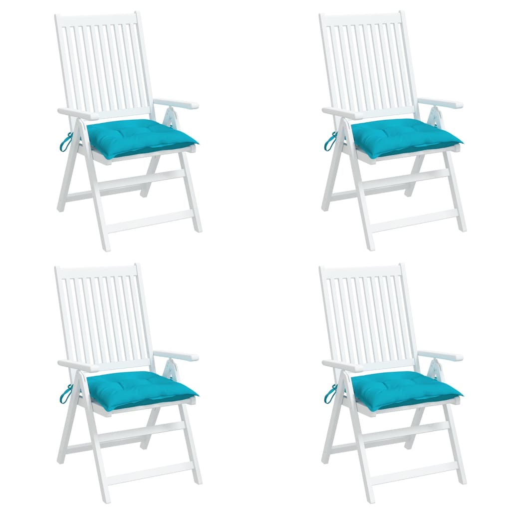 vidaXL Coussins de chaise 4 pcs turquoise 50x50x7 cm tissu oxford