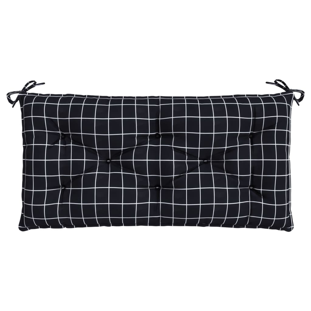 vidaXL Coussin de banc de jardin carreaux noir 100x50x7cm tissu oxford