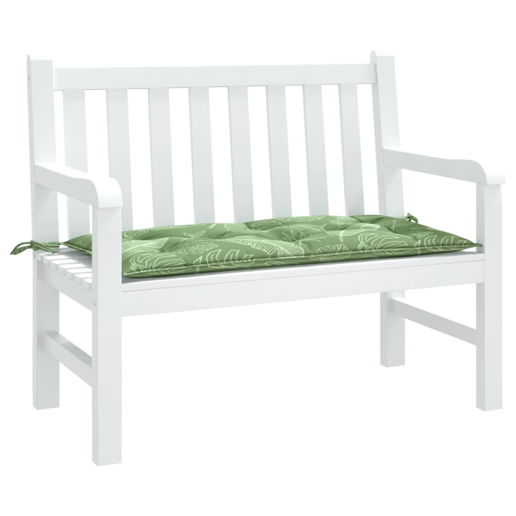 vidaXL Coussin de banc de jardin motif de feuilles 100x50x7 cm