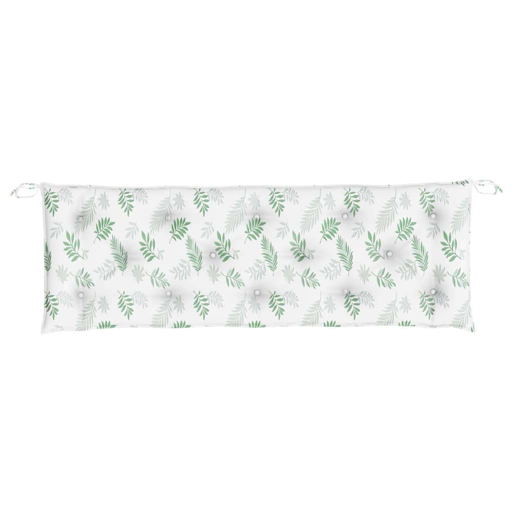 vidaXL Coussin de banc de jardin motif de feuilles 150x50x7 cm