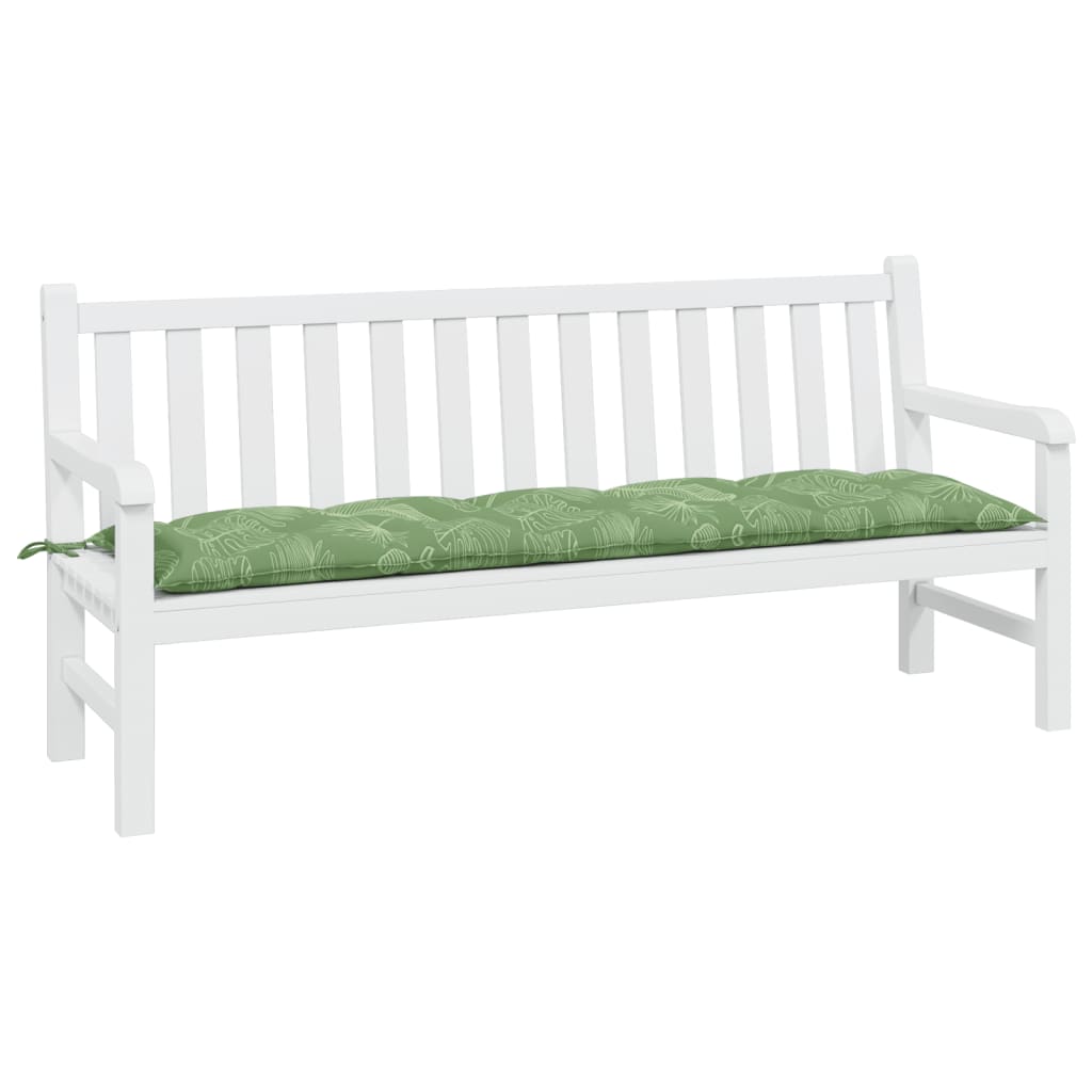 vidaXL Coussin de banc de jardin motif de feuilles 180x50x7 cm