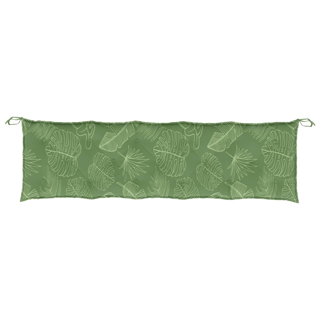vidaXL Coussin de banc de jardin motif de feuilles 180x50x7 cm