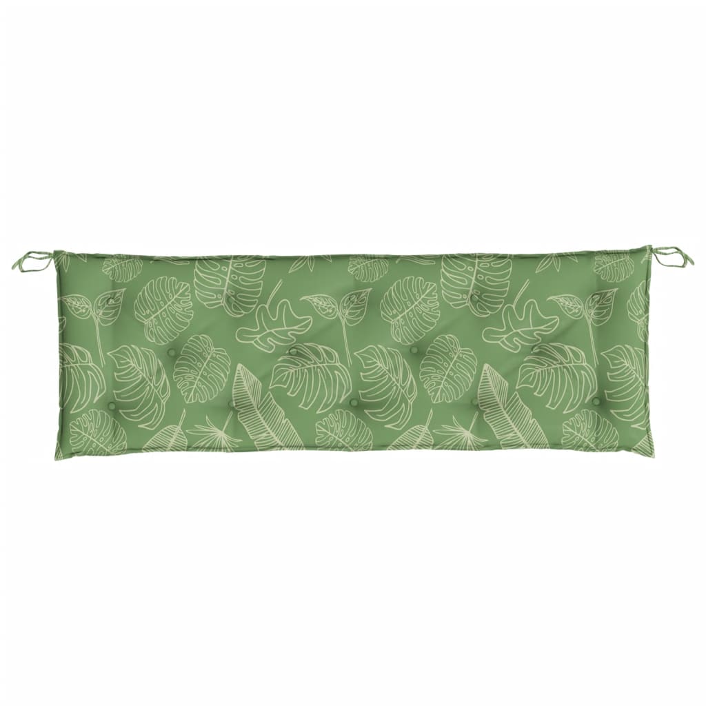 vidaXL Coussins de banc de jardin lot de 2 motif de feuilles tissu