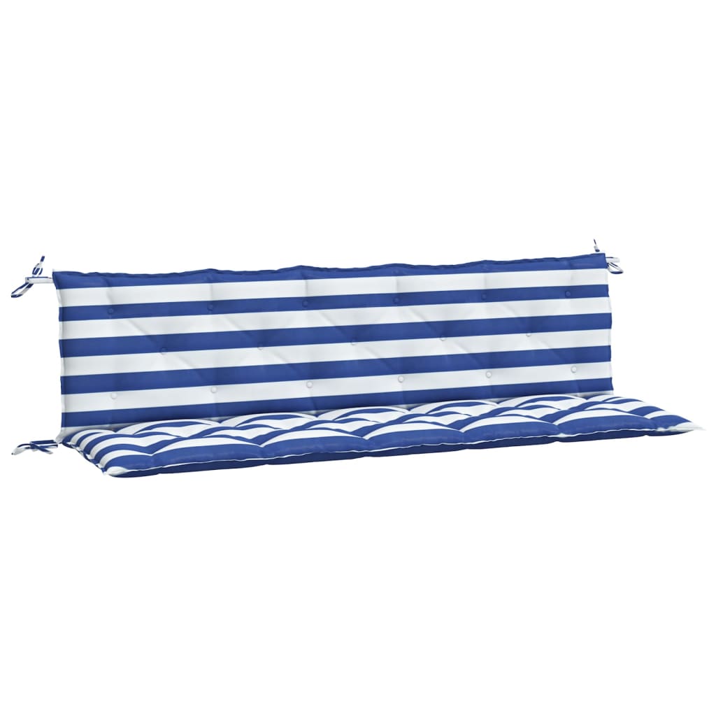 vidaXL Coussins de banc de jardin 2 pcs rayures bleues/blanches