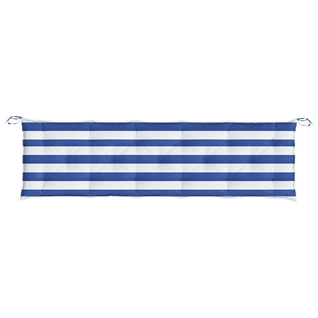 vidaXL Coussins de banc de jardin 2 pcs rayures bleues/blanches